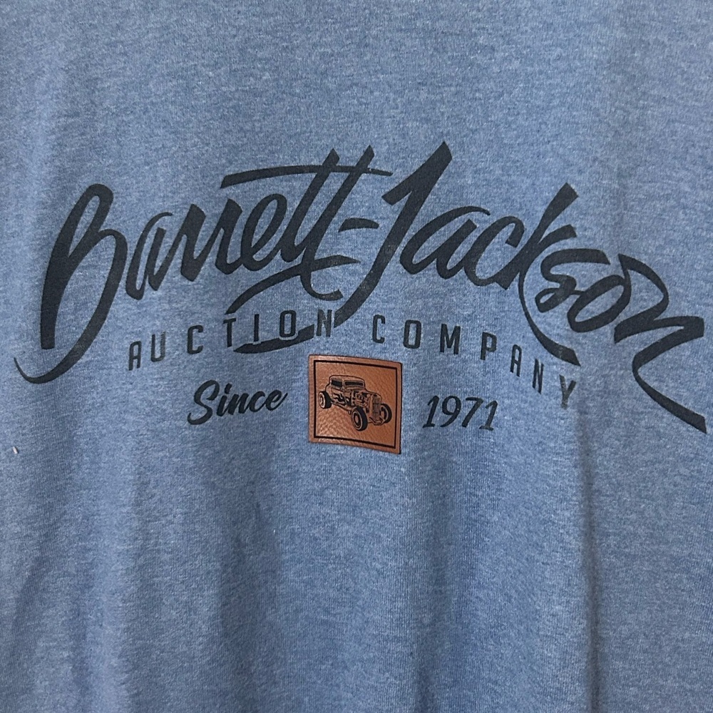 Barret Jackson Auction Company Size Large Blue Short Sleeve Gildan Tag T-Shirt - Picture 3 of 7